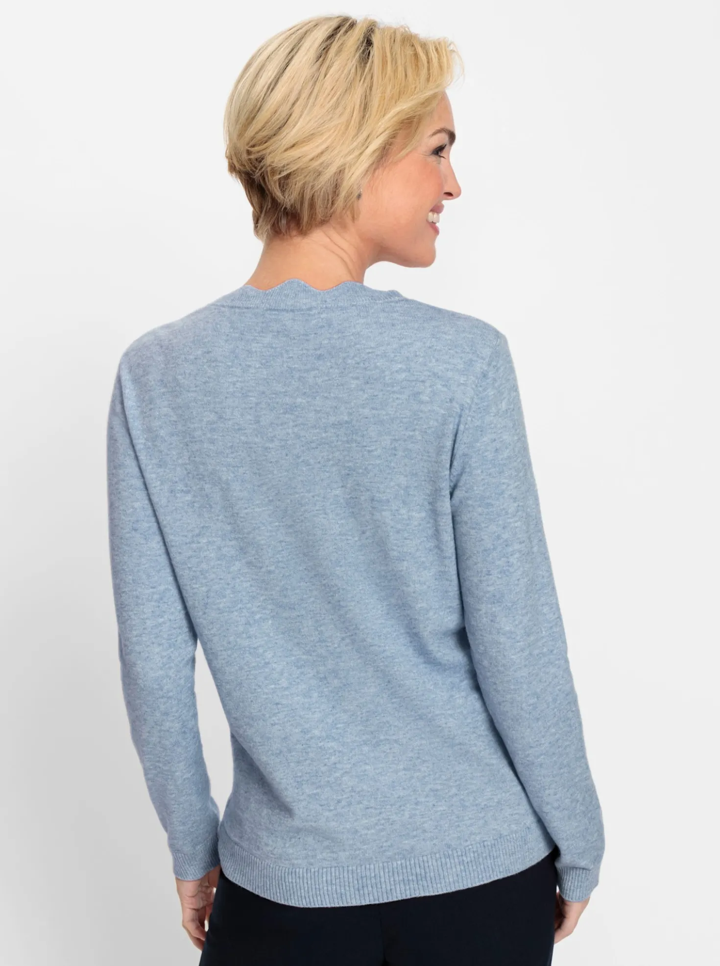 Langarm-Pullover mit Glitzersteinchen