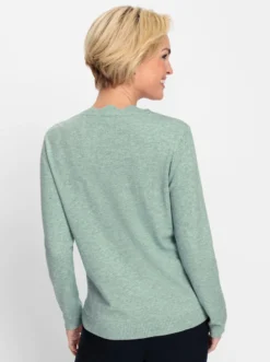Langarm-Pullover mit Glitzersteinchen