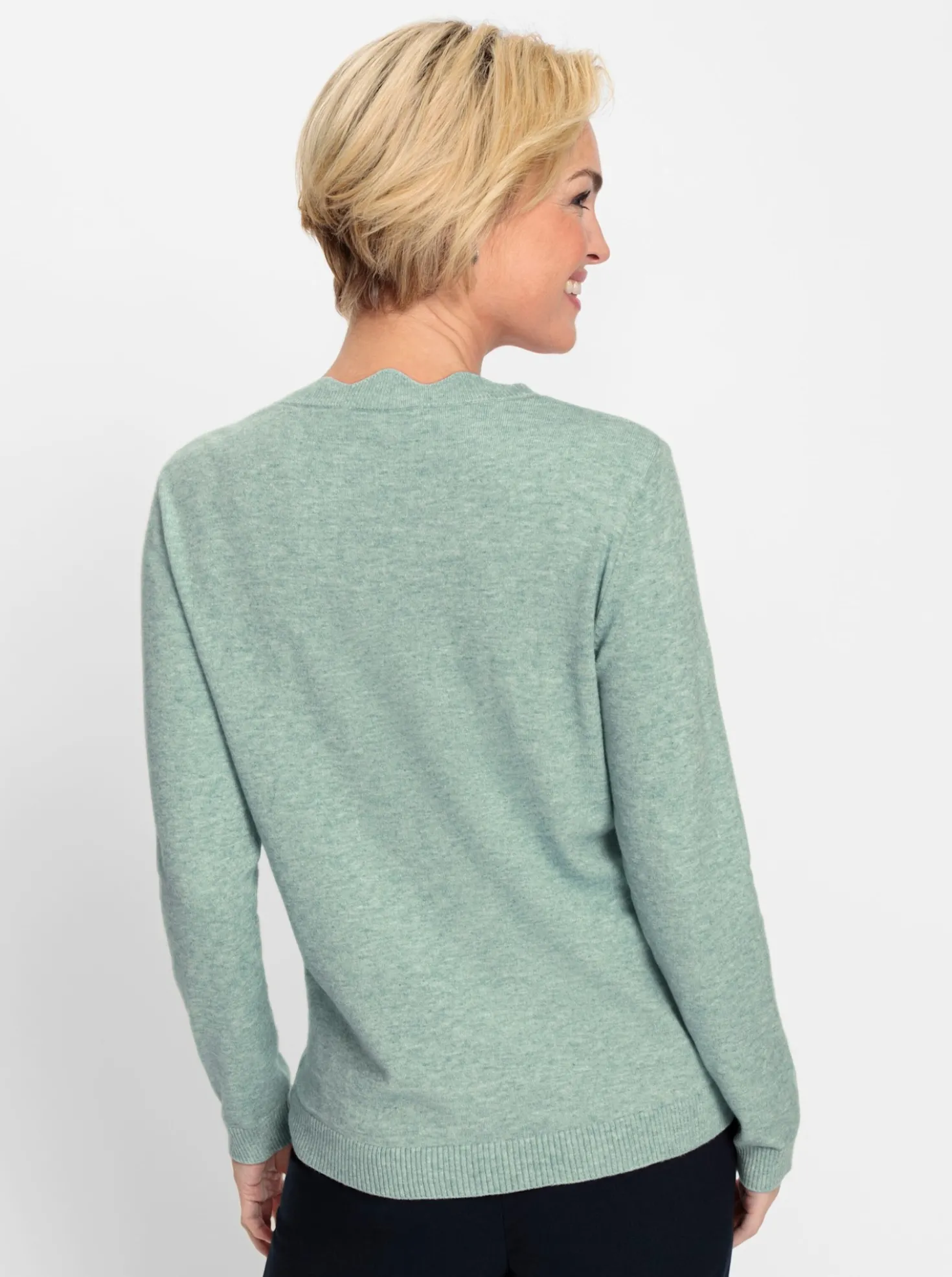 Langarm-Pullover mit Glitzersteinchen