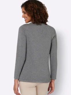 Langarm-Pullover mit grafischem Strickmuster
