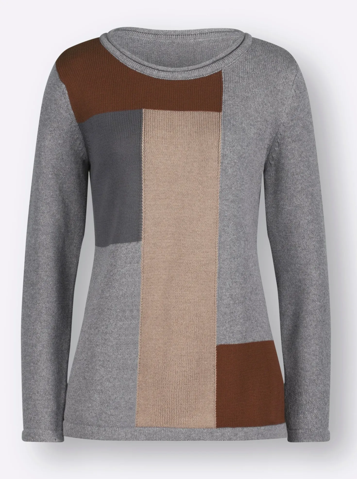 Langarm-Pullover mit grafischem Strickmuster