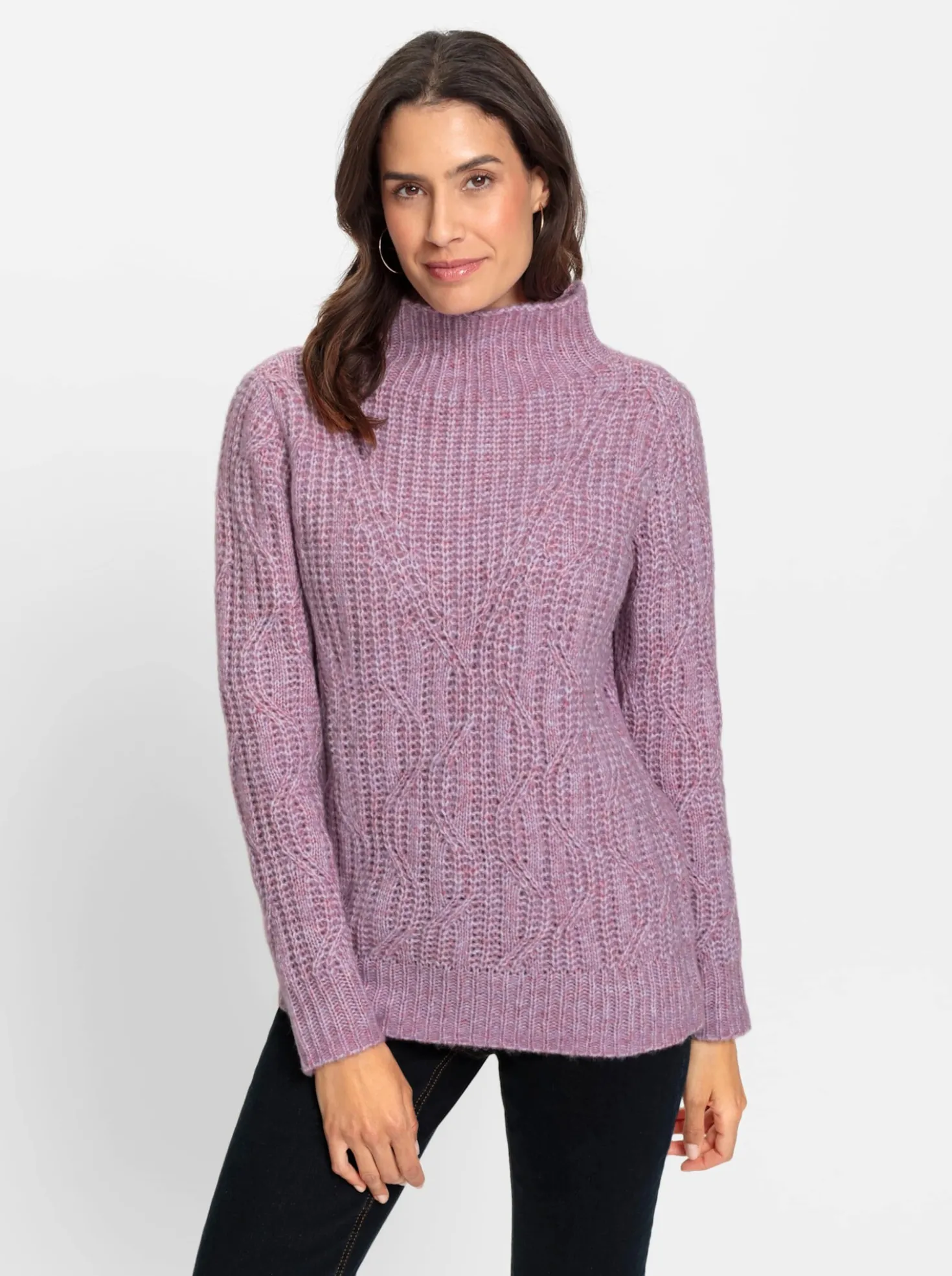 Langarm-Pullover mit Kelchkragen
