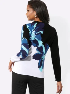 Langarm-Pullover mit Kelchkragen