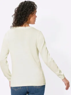Langarm-Pullover mit Metallplättchen-Applikationen