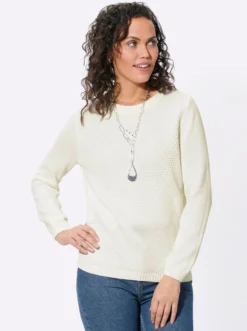 Langarm-Pullover mit Metallplättchen-Applikationen