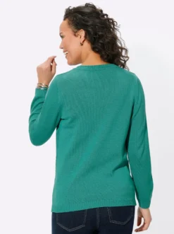 Langarm-Pullover mit Metallplättchen-Applikationen