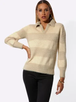Langarm-Pullover mit Pailletten
