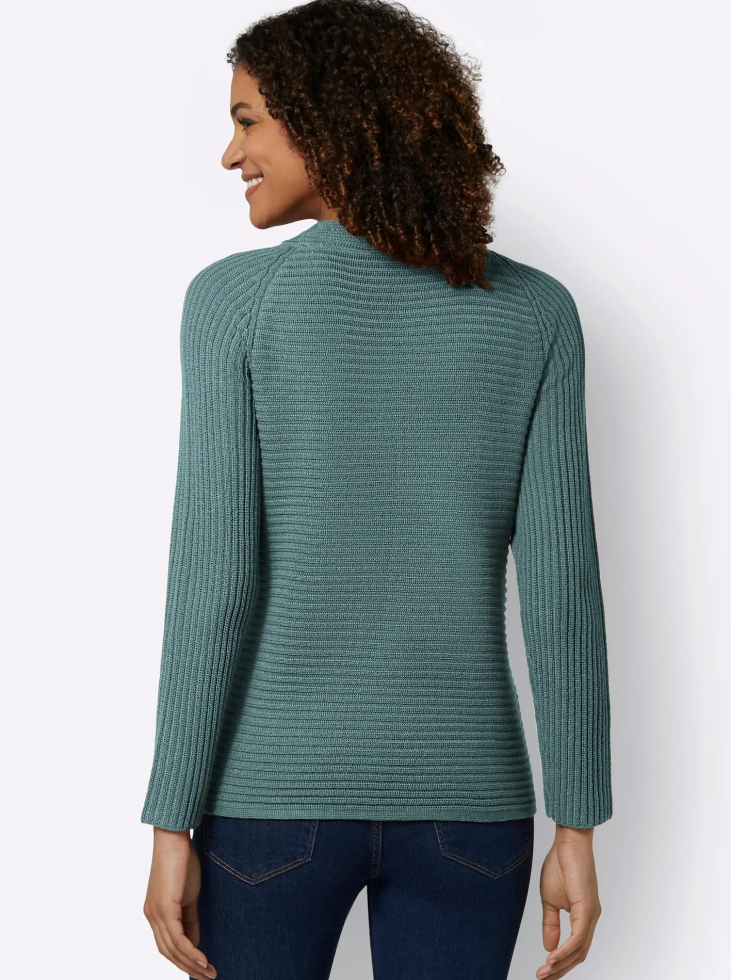 Langarm-Pullover mit Raffung am Saum