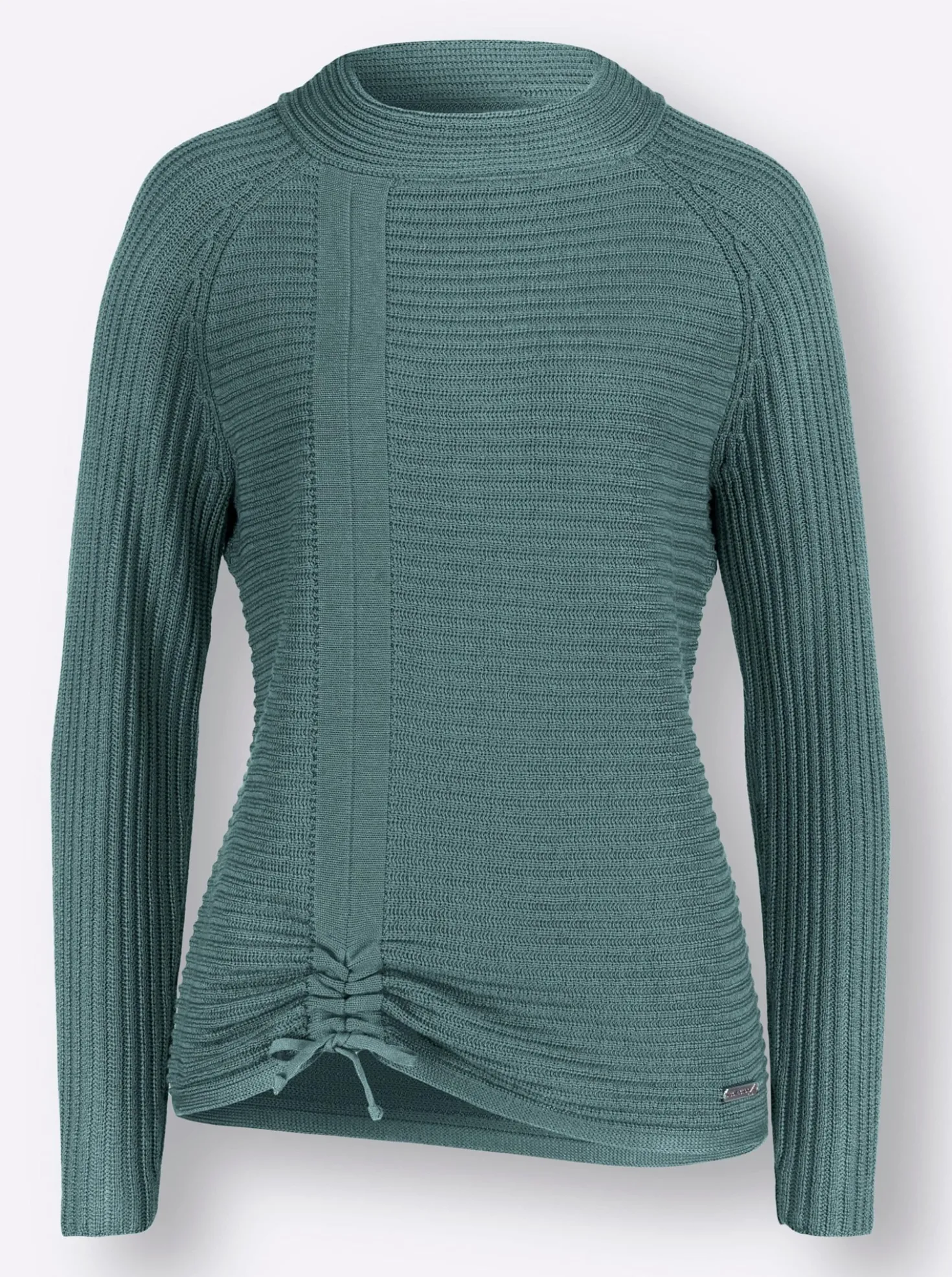 Langarm-Pullover mit Raffung am Saum