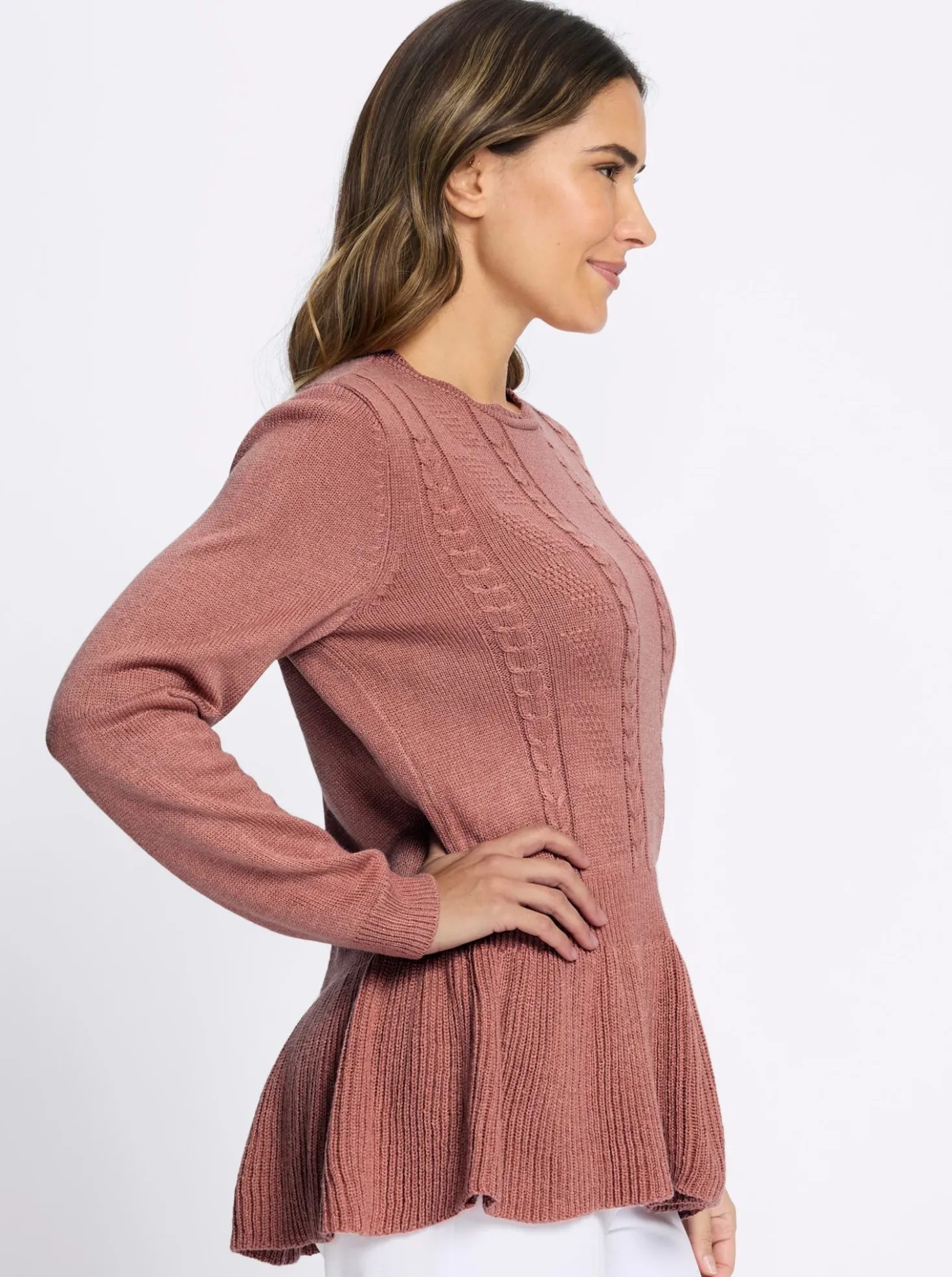 Langarm-Pullover mit Ripp-Abschlüssen