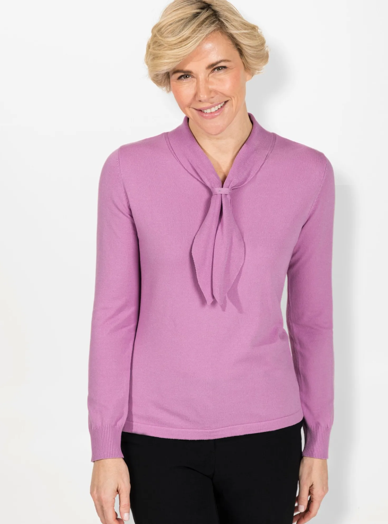 Langarm-Pullover mit Schluppe