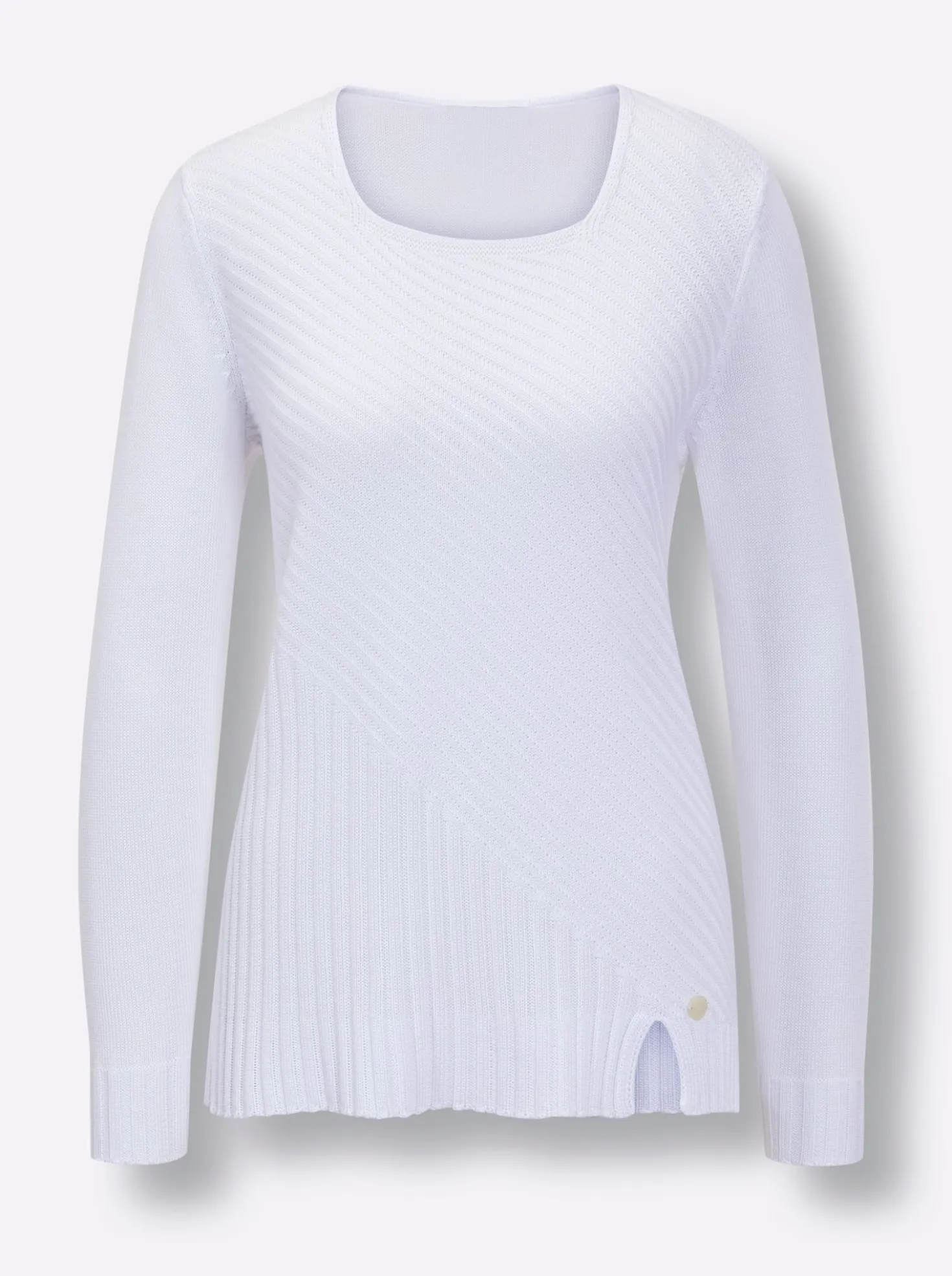 Langarm-Pullover mit seitlichem Schlitz