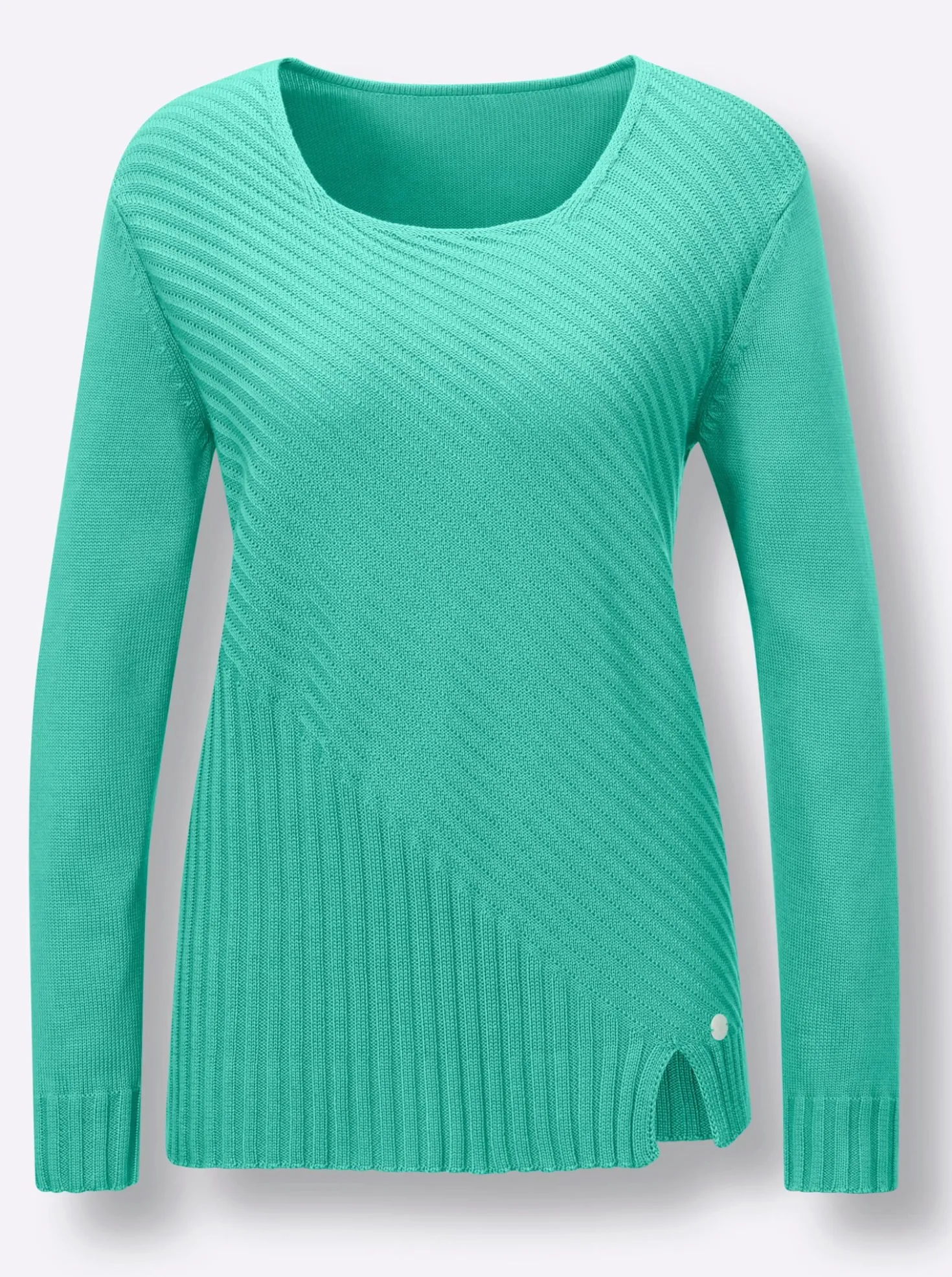 Langarm-Pullover mit seitlichem Schlitz