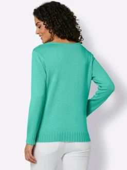 Langarm-Pullover mit seitlichem Schlitz