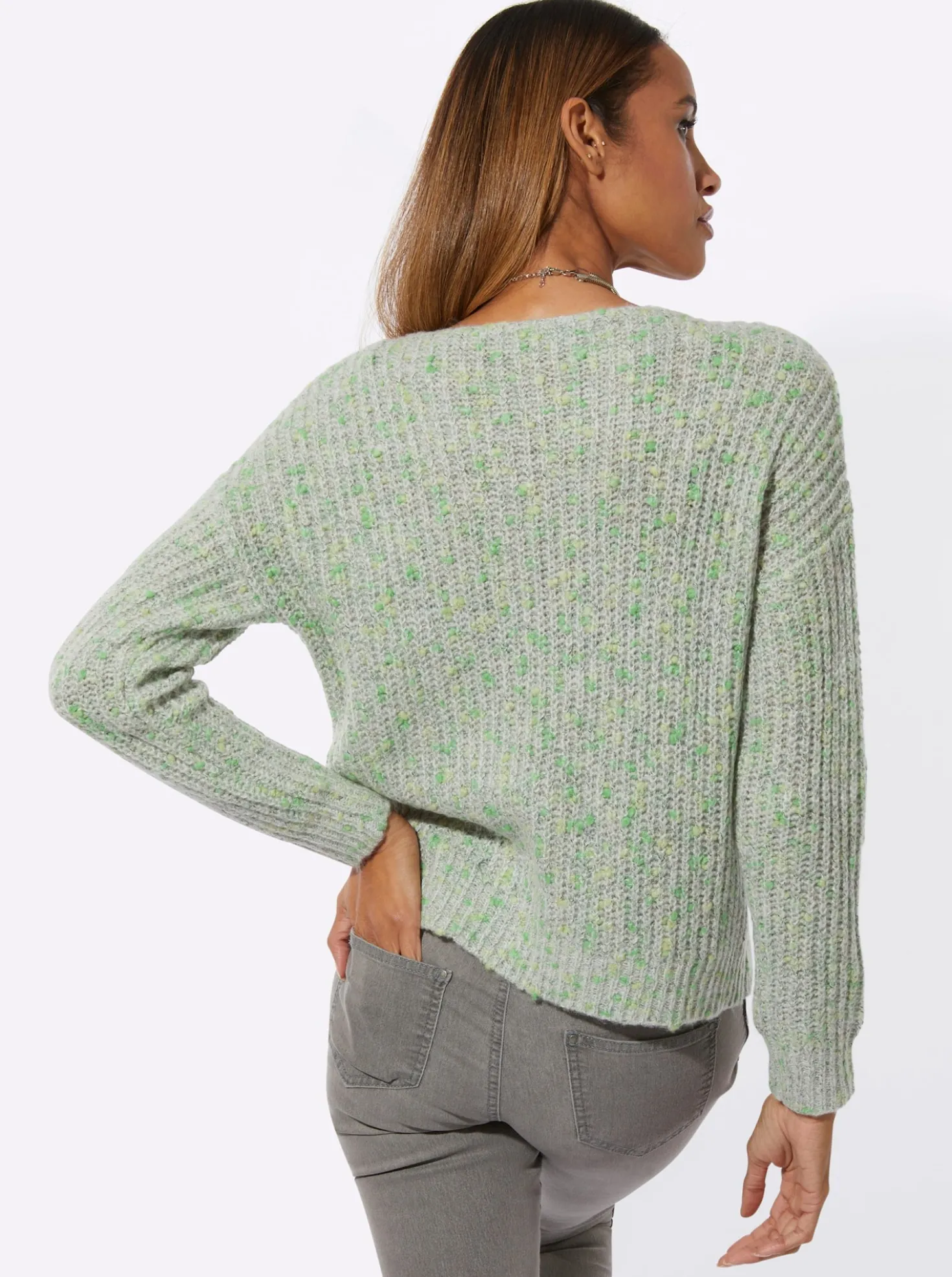 Langarm-Pullover mit Stickerei