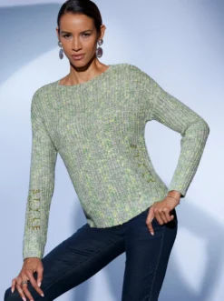 Langarm-Pullover mit Stickerei