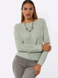 Langarm-Pullover mit Stickerei