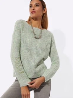 Langarm-Pullover mit Stickerei