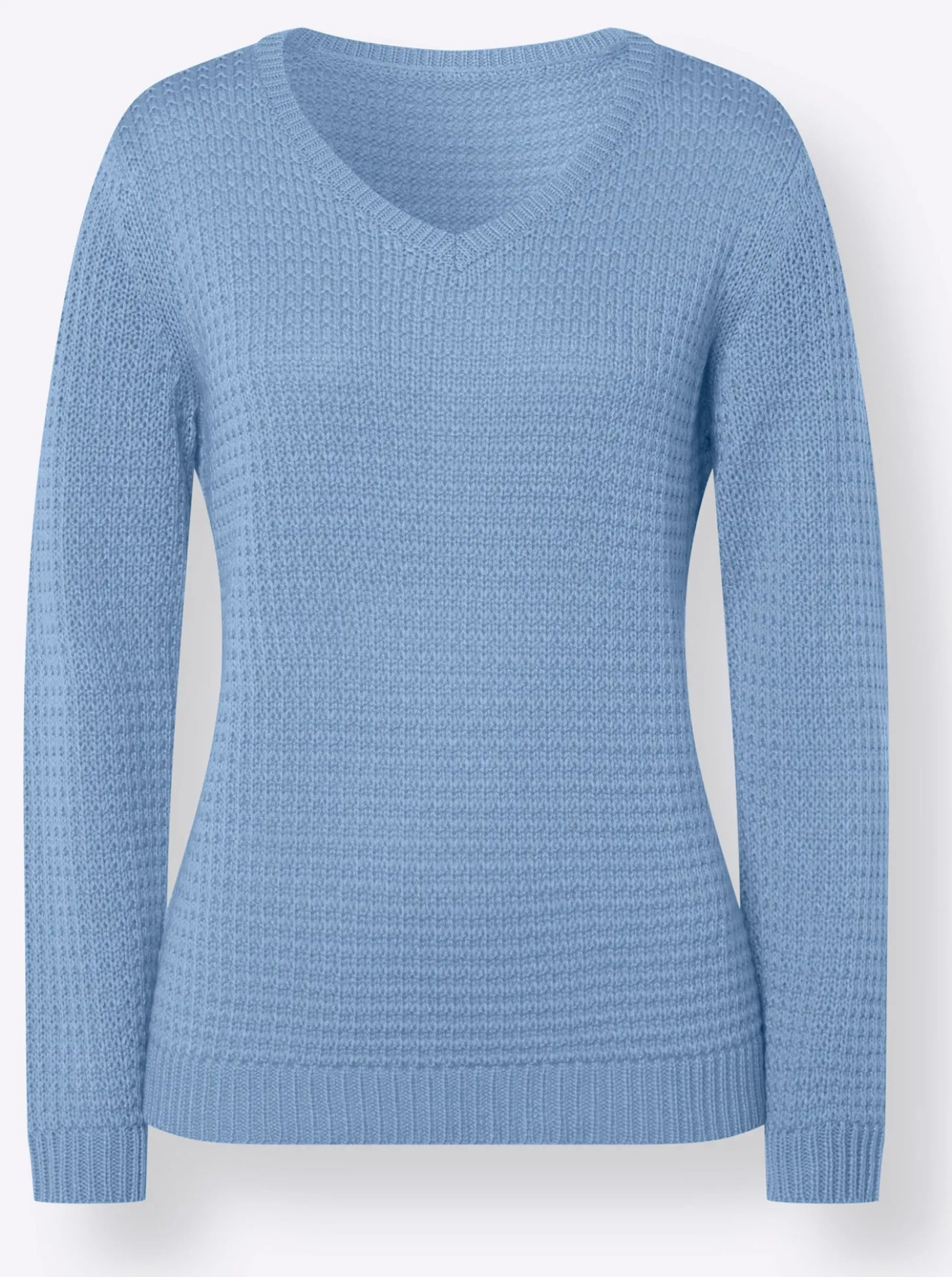 Langarm-Pullover mit Struktur-Strickmuster