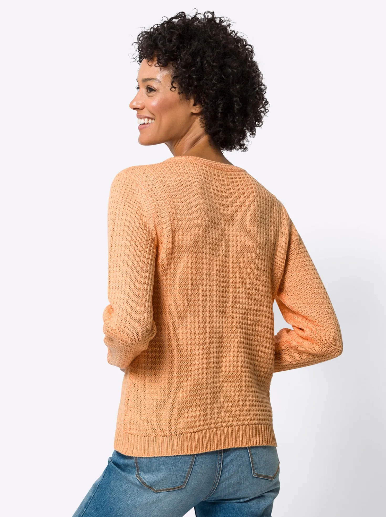 Langarm-Pullover mit Struktur-Strickmuster