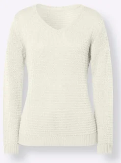 Langarm-Pullover mit Struktur-Strickmuster