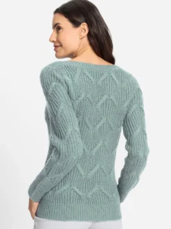 Langarm-Pullover mit U-Boot-Ausschnitt