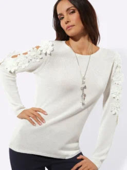 Langarm-Pullover mit Viskose