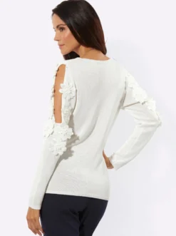 Langarm-Pullover mit Viskose