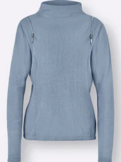 Langarm-Pullover mit Zier-Reißverschlüssen