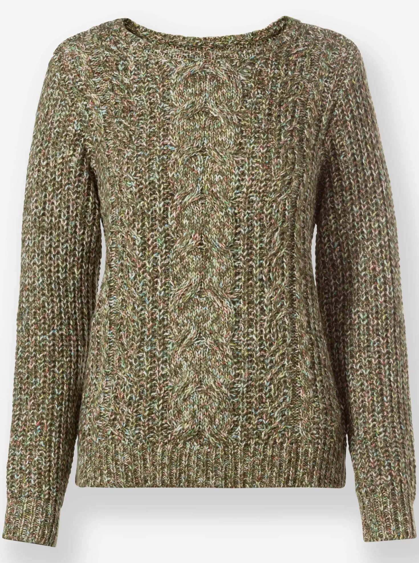 Langarm-Pullover mit Zopfmuster vorne