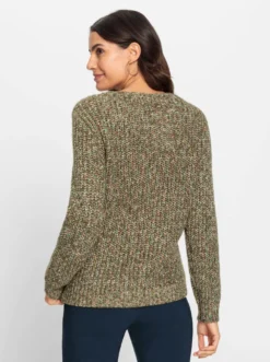 Langarm-Pullover mit Zopfmuster vorne