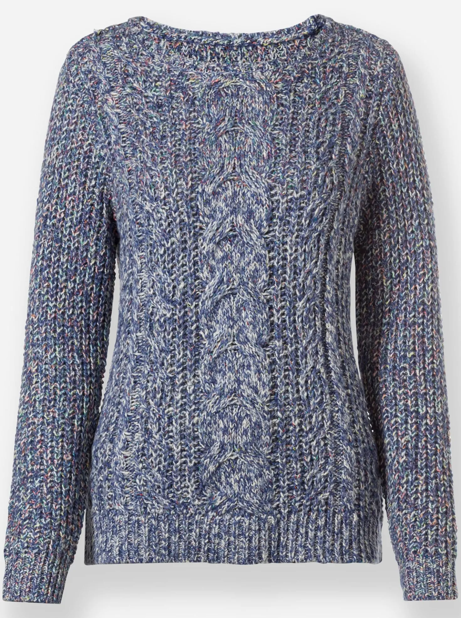 Langarm-Pullover mit Zopfmuster vorne