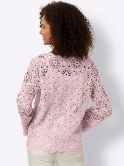 Langarmshirt aus Makramee-Spitze