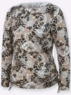 Langarmshirt im Animal-Dessin
