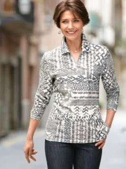 Langarmshirt im Muster-Mix