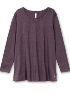 Langarmshirt in A-Linie, fein meliert