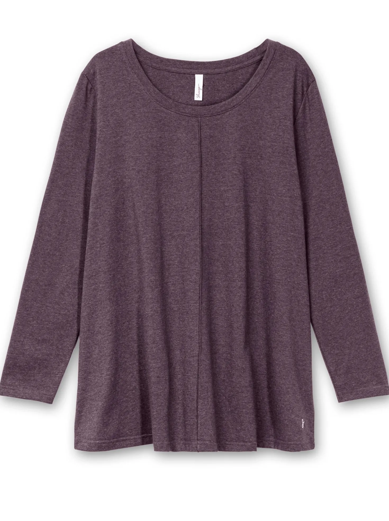 Langarmshirt in A-Linie, fein meliert