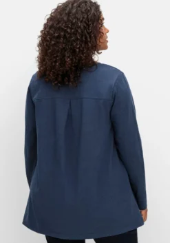 Langarmshirt in A-Linie, fein meliert