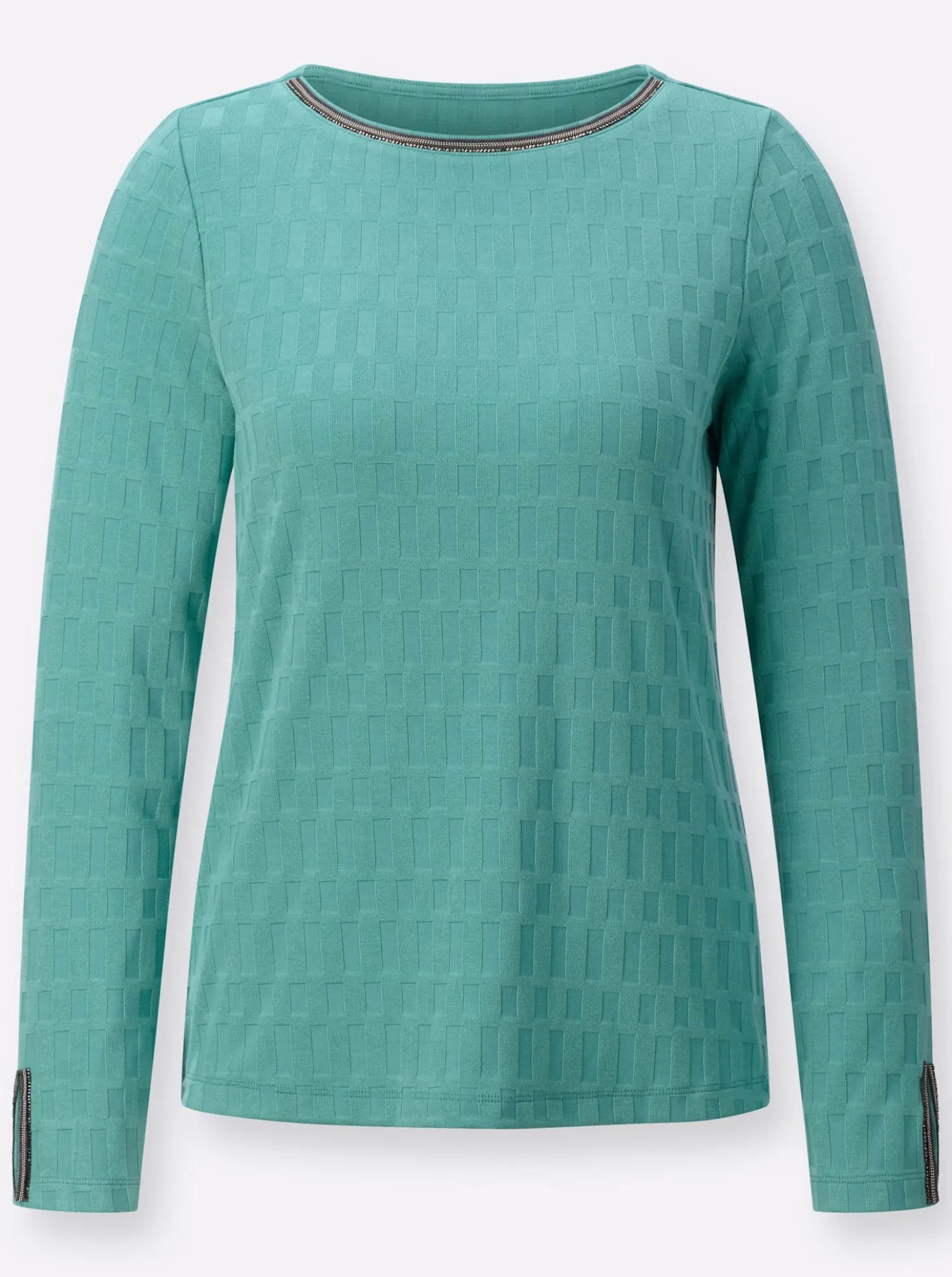 Langarmshirt in Jacquard-Struktur