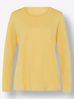 Langarmshirt in reiner Baumwolle