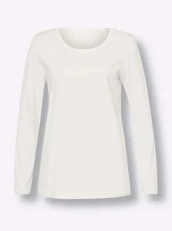 Langarmshirt in reiner Baumwolle