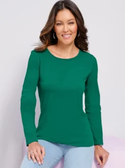 Langarmshirt in reiner Baumwolle