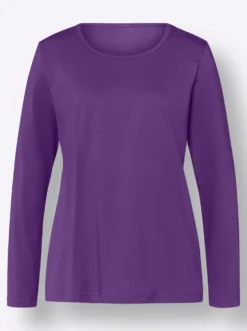 Langarmshirt in reiner Baumwolle