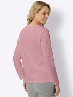 Langarmshirt in reiner Baumwolle