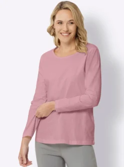 Langarmshirt in reiner Baumwolle