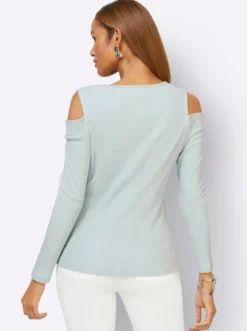 Langarmshirt in schulterfreiem Schnitt