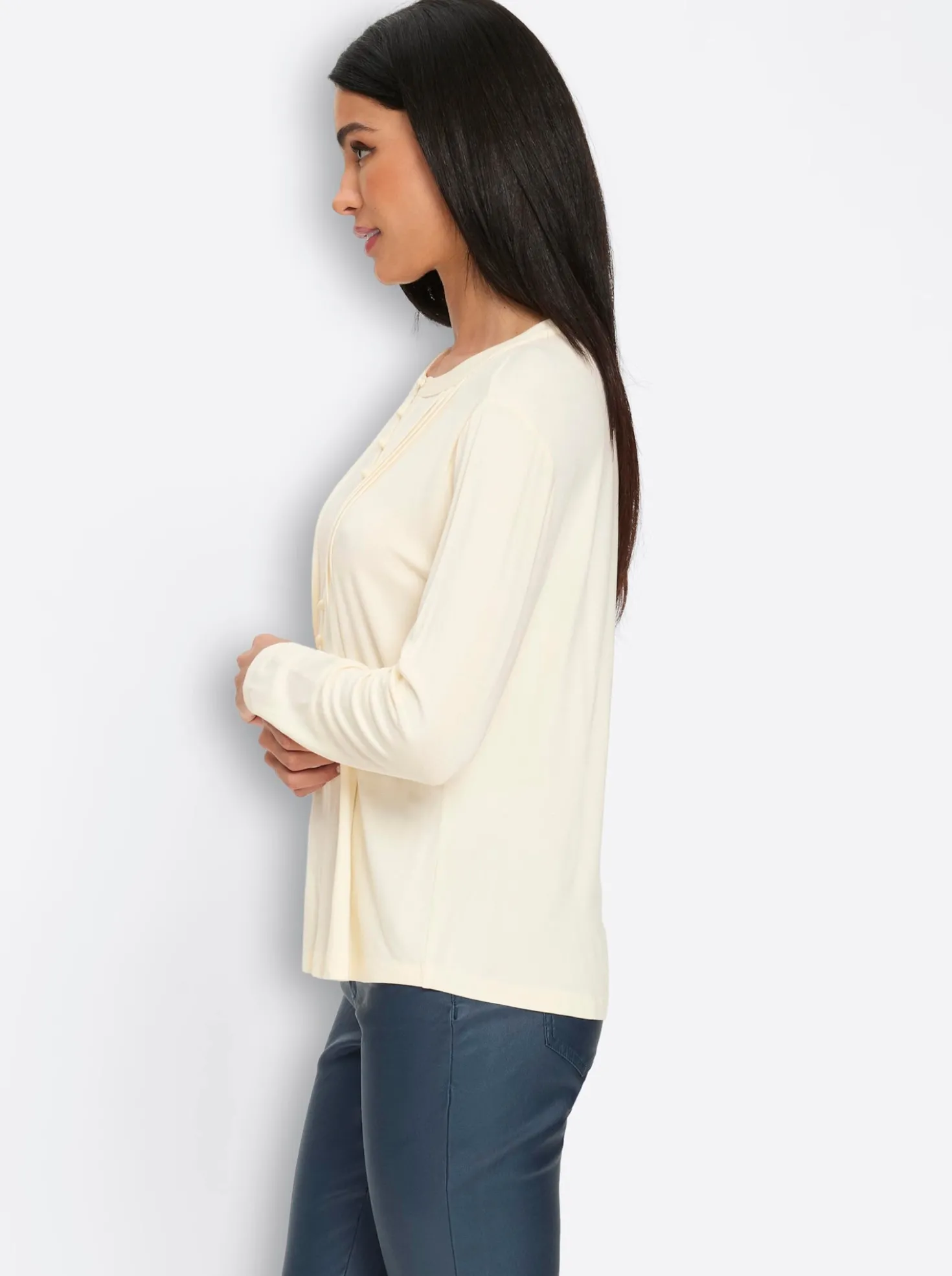 Langarmshirt mit Biesen