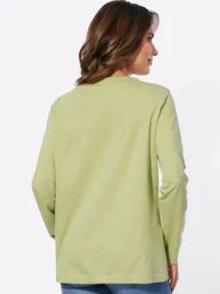 Langarmshirt mit Bindeband am Ausschnitt