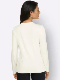 Langarmshirt mit Blüten-Applikation