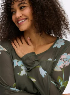 Langarmshirt mit Blumendruck
